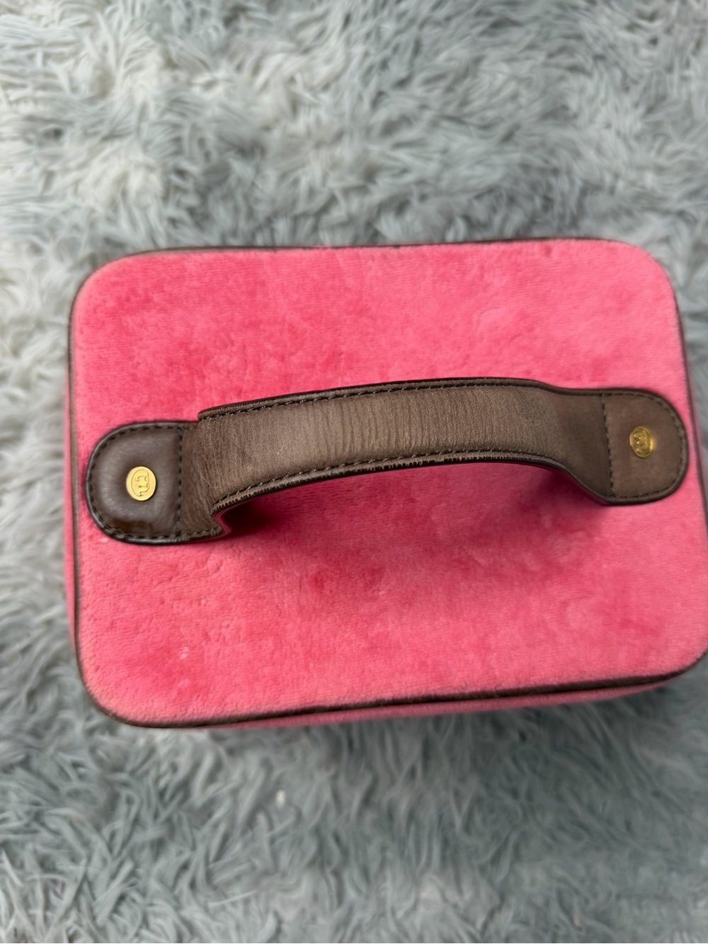 Rare Vintage Juicy Couture Pink Velour Train Case Vanity Bag Y2K McBling - Picture 5 of 12